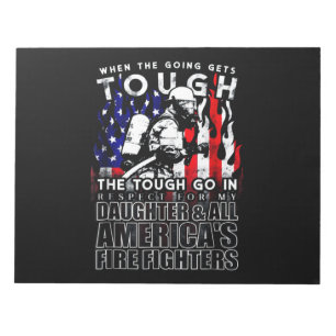 Brandgeschenk   Tochter Amerikanischer Feuerwehrma Notizblock