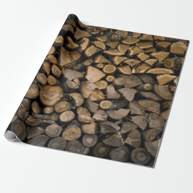 Brandholzstapel Geschenkpapier (Ungerollt)
