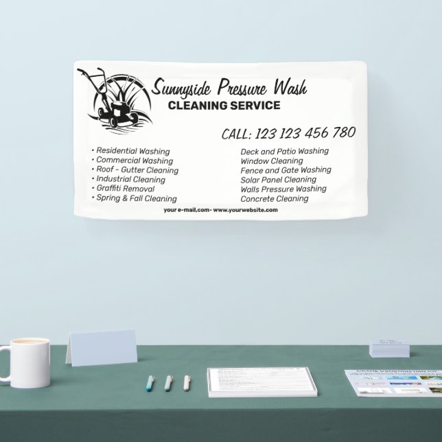 Branding For Pressure Washing Cleaning Business Banner (Messe)