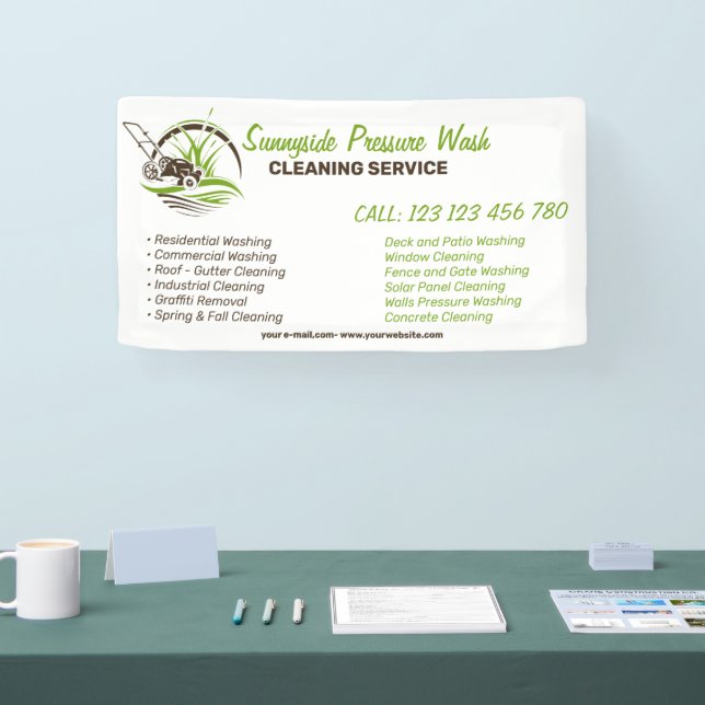 Branding For Pressure Washing Cleaning Business Banner (Messe)