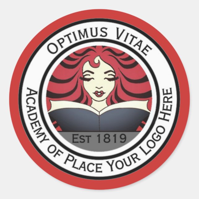 Branding für Unternehmen.Fügen Sie Ihr Logo hinzu. Runder Aufkleber (Vorderseite)