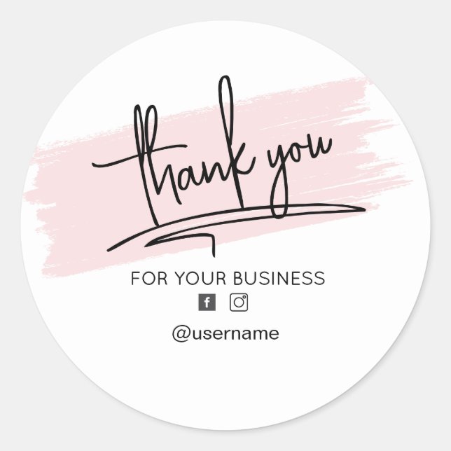 Branding für Unternehmen Vielen Dank Karte Runder Aufkleber (Vorderseite)