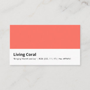 Branding-Identität für das Living Coral Color Cons Visitenkarte