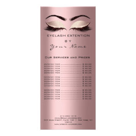 Branding-Preisliste Lashes Extension Rose Blush Werbekarte