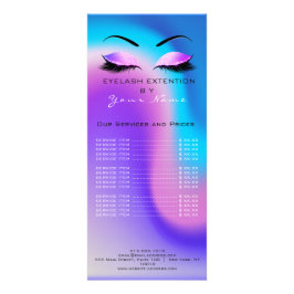 Branding Preisliste Lashes Miami Ocean Werbekarte