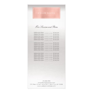 Branding-Preisliste Rosa Rose Gold Silber Ombre Werbekarte