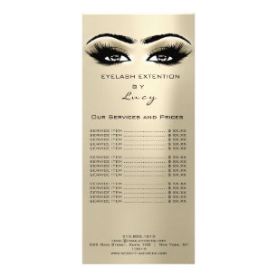 Branding Price List Lashes Ivory Eyes Werbekarte