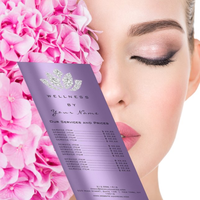 Branding Price List Lotus Lila Crystal Diamond Werbekarte (Von Creator hochgeladen)