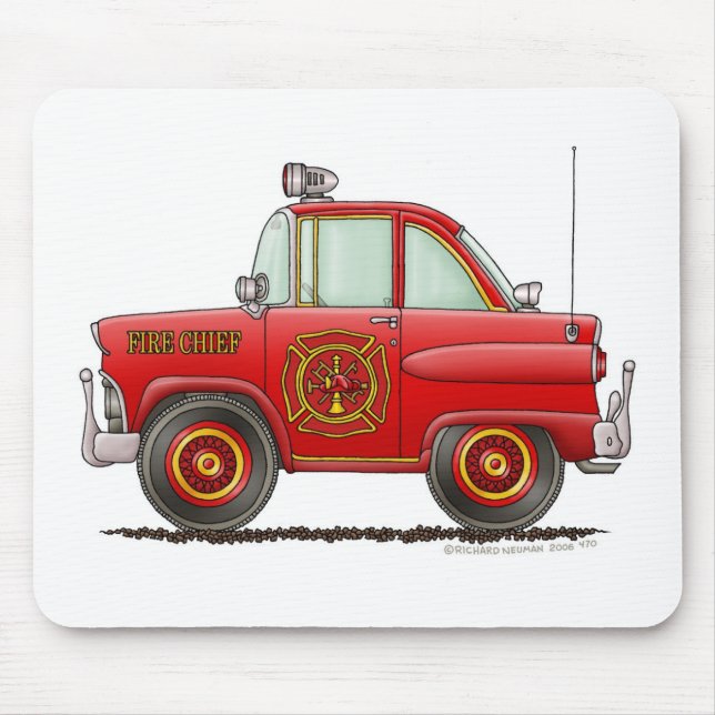 Brandmeister Auto-Feuerwehrmann-Feuerwehrmann- Mousepad (Vorne)