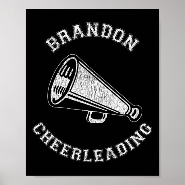 Brandon Cheer Distressed Retro 90er Cheerleader  Poster (Vorne)
