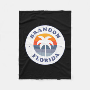 Brandon Florida Fl Retro Sonnenuntergang Palme Sou Fleecedecke