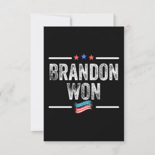 Brandon gewann, Brandon gewann komisch, Brandon ha Mitteilungskarte