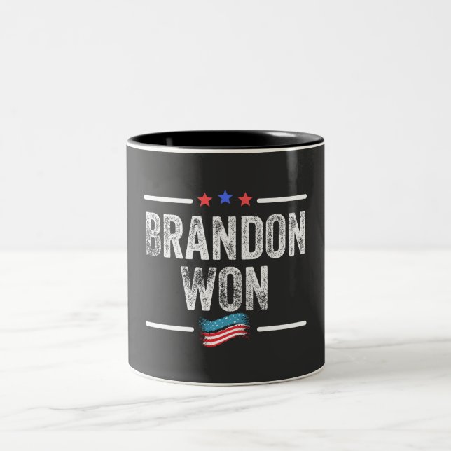 Brandon gewann, Brandon gewann komisch, Brandon ha Zweifarbige Tasse (Mittel)
