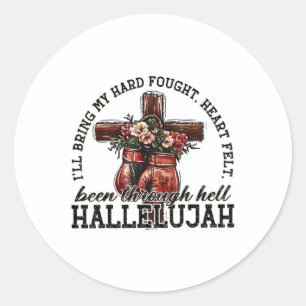 Brandon Hard kämpfte Hallelujah Lob Jesus Christus Runder Aufkleber