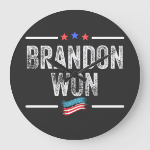 brandon won, brandon won funny, brandon won americ große wanduhr