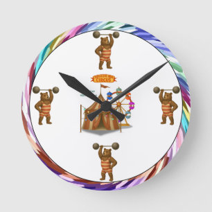 Brandon, Zirkus-Starkbär Runde Wanduhr
