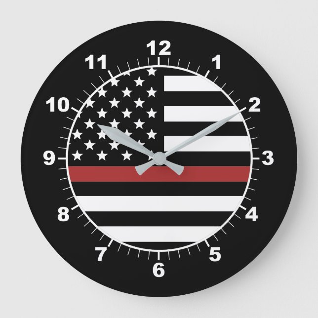 Brandschutzabteilung der Feuerwehrflagge der dünne Große Wanduhr (Vorderseite)