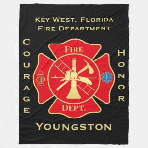 Brandschutzabteilung Emblem Courage Ehrendesign Fleecedecke