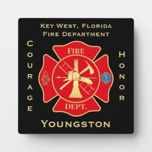 Brandschutzabteilung Emblem Courage Ehrendesign Fotoplatte