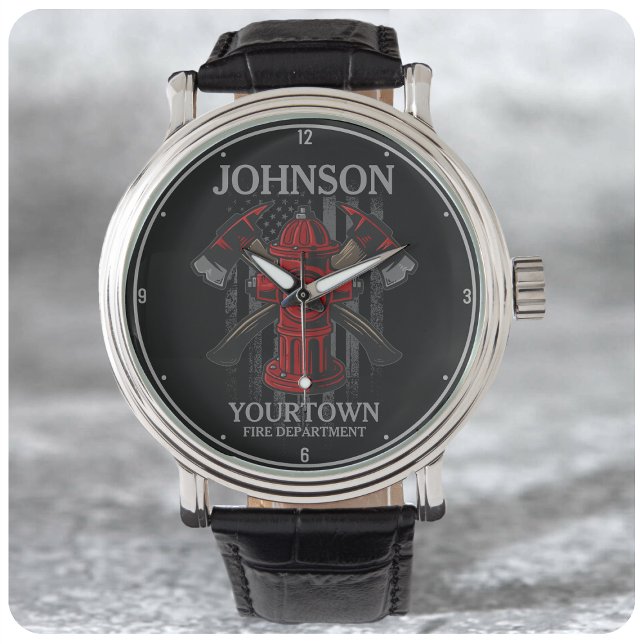 Brandschutzbehörde Hydrant USA Flag Armbanduhr (Von Creator hochgeladen)