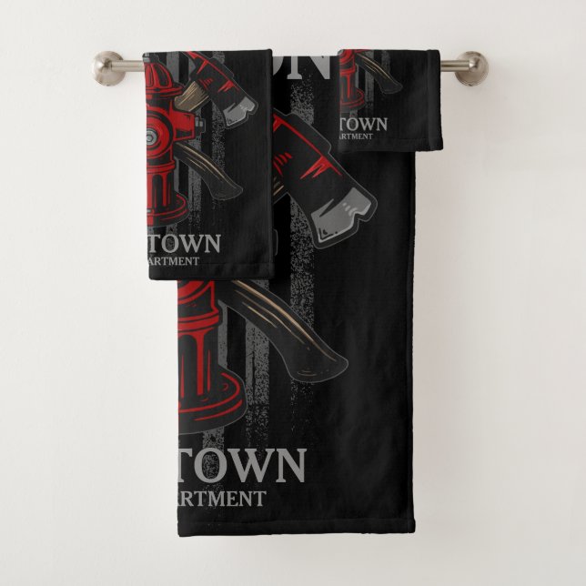 Brandschutzbehörde Hydrant USA Flag Badhandtuch Set (Insitu)