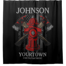 Brandschutzbehörde Hydrant USA Flag Duschvorhang