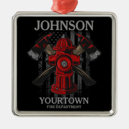 Brandschutzbehörde Hydrant USA Flag Ornament Aus Metall