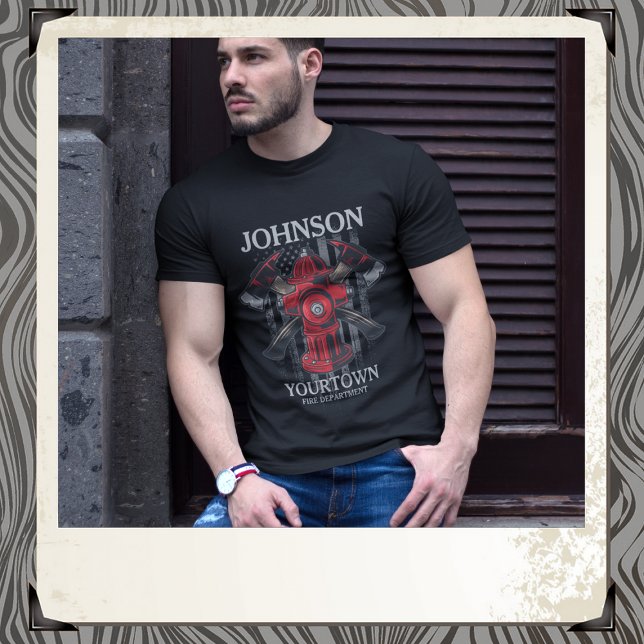 Brandschutzbehörde Hydrant USA Flag T-Shirt (Von Creator hochgeladen)