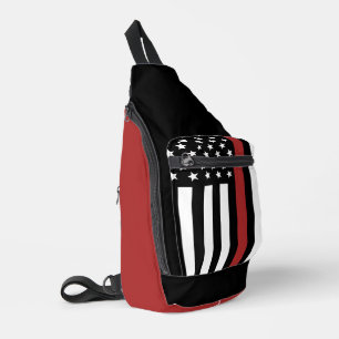 Brandschutzflagge Thin Red Line USA-Flagge Crossbody Bag