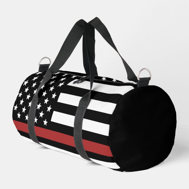 Brandschutzflagge Thin Red Line USA-Flagge Duffle Bag (Linke Seite)