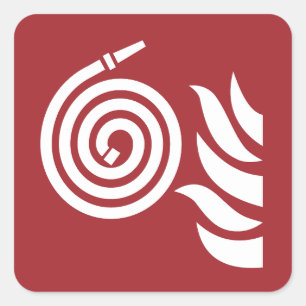 Brandschutzschild Quadratischer Aufkleber