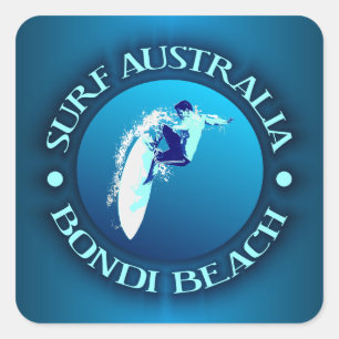 Brandung Australien (Bondi) Quadratischer Aufkleber