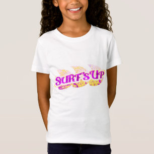 Brandung herauf die Mädchen lila u. gelben T - T-Shirt