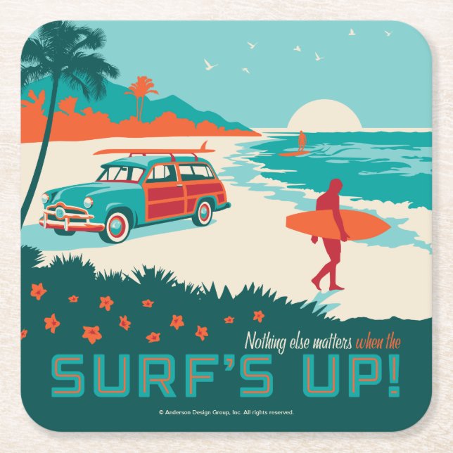 Brandung oben rechteckiger pappuntersetzer (Vorderseite)