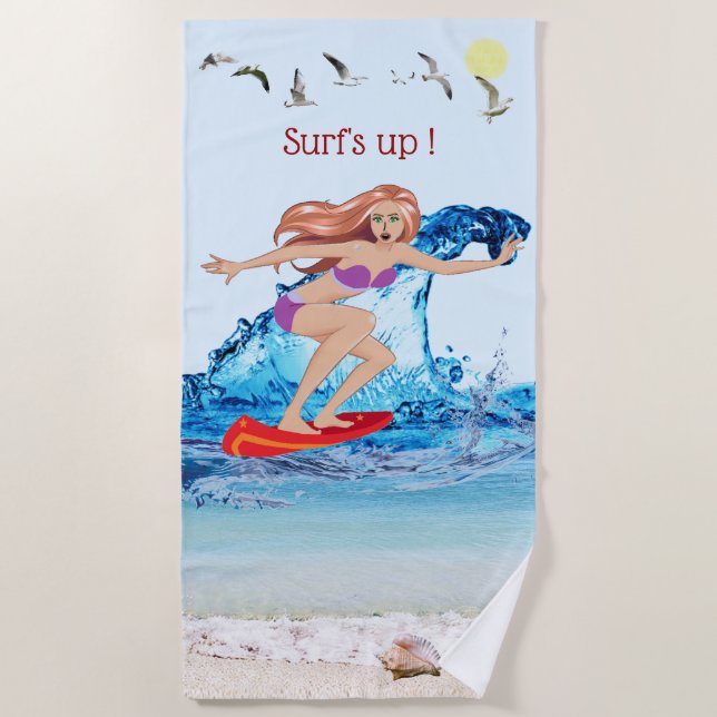 Brandung oben! strandtuch (Vorderseite)