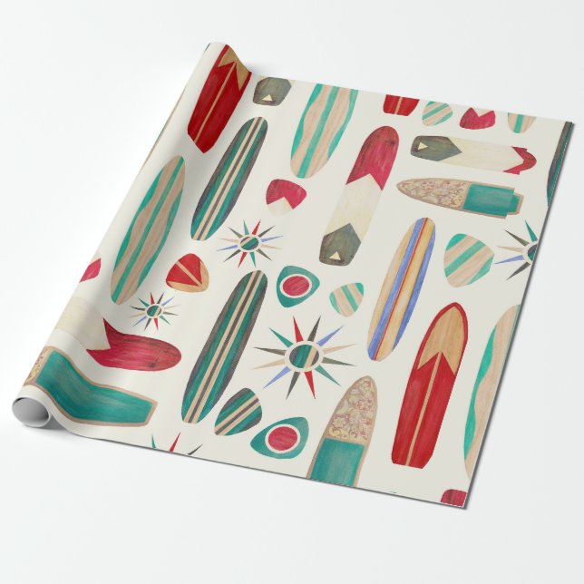 Brandungen oben in den fünfziger Jahren Geschenkpapier (Ungerollt)