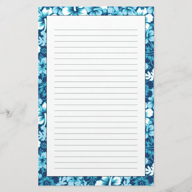 Brandungs-BlumenHibiskus-Muster Briefpapier (Vorderseite)