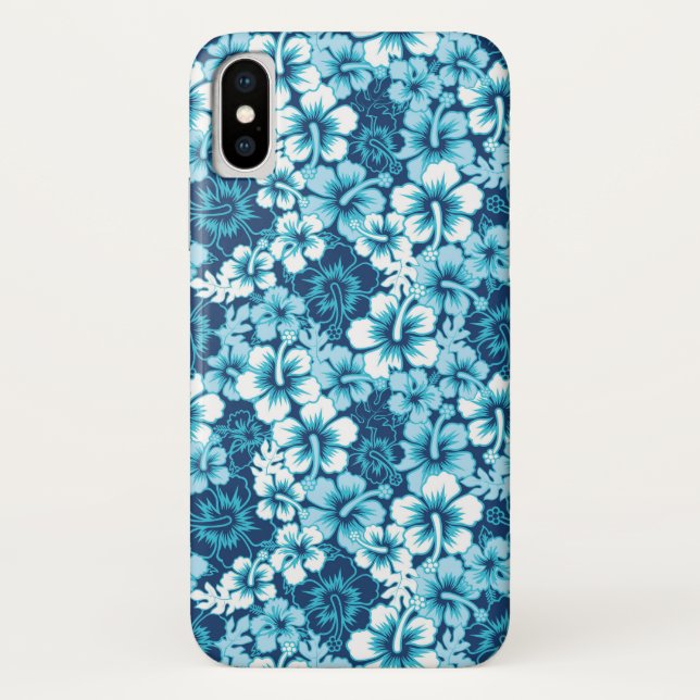 Brandungs-BlumenHibiskus-Muster Case-Mate iPhone Hülle (Rückseite)