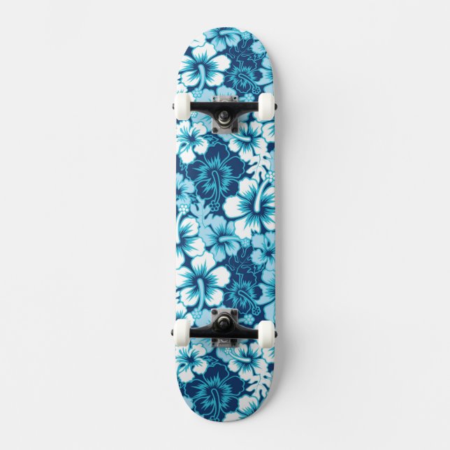 Brandungs-BlumenHibiskus-Muster Skateboard (Vorderseite)