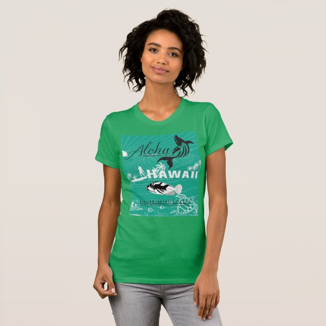 Brandungs-Hawaii-Inseln T-Shirt (Vorne ganz)