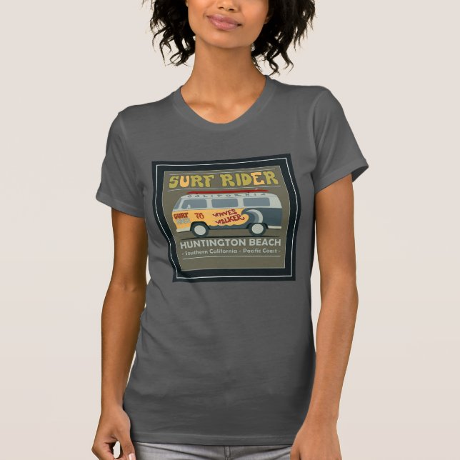 Brandungs-Reiter-Huntington Beach Plakat T-Shirt (Vorderseite)
