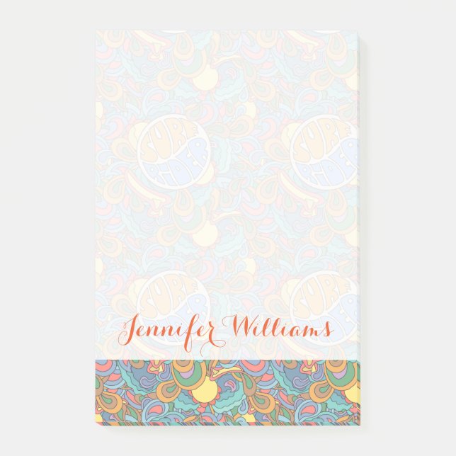 Brandungs-Reiter-Muster | addieren Ihren Namen Post-it Klebezettel (Vorderseite)