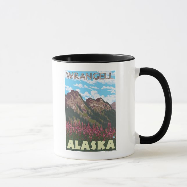 Brandweh & Gebirge - Wrangell, Alaska Tasse (Rechts)