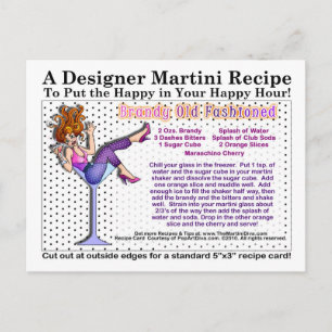 Brandy Alt modische Martini Rezept Postkarte