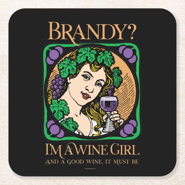 Brandy (Ich bin ein Weintrinker) Rechteckiger Pappuntersetzer (Vorderseite)