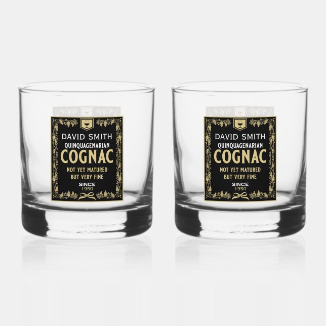 Brandy Lover Quinquagenarian Birthday Whiskyglas (Vorderseite)