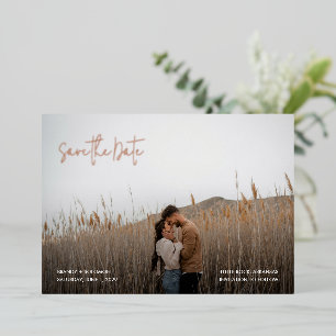 Brandy Simple Foto Moderne Hochzeit retten das Dat Folieneinladung