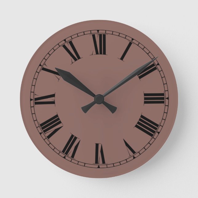 Brandy Solid Color Runde Wanduhr (Vorderseite)