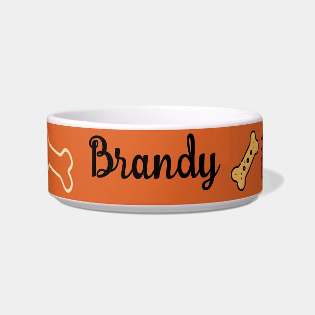 "Brandyl"-koordinierte, individuell anpassbare Pet Napf (Vorderseite)