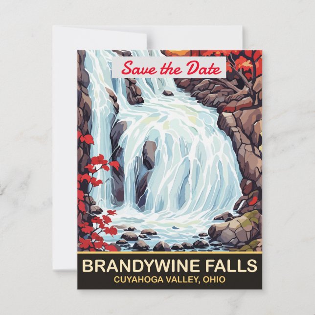 Brandywine Falls, Cuyahoga Valley, Ohio Save The Date (Vorderseite)